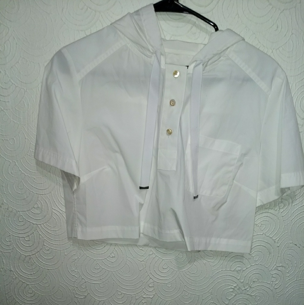 Marc by Marc Jacobs Cropped White Hoodie